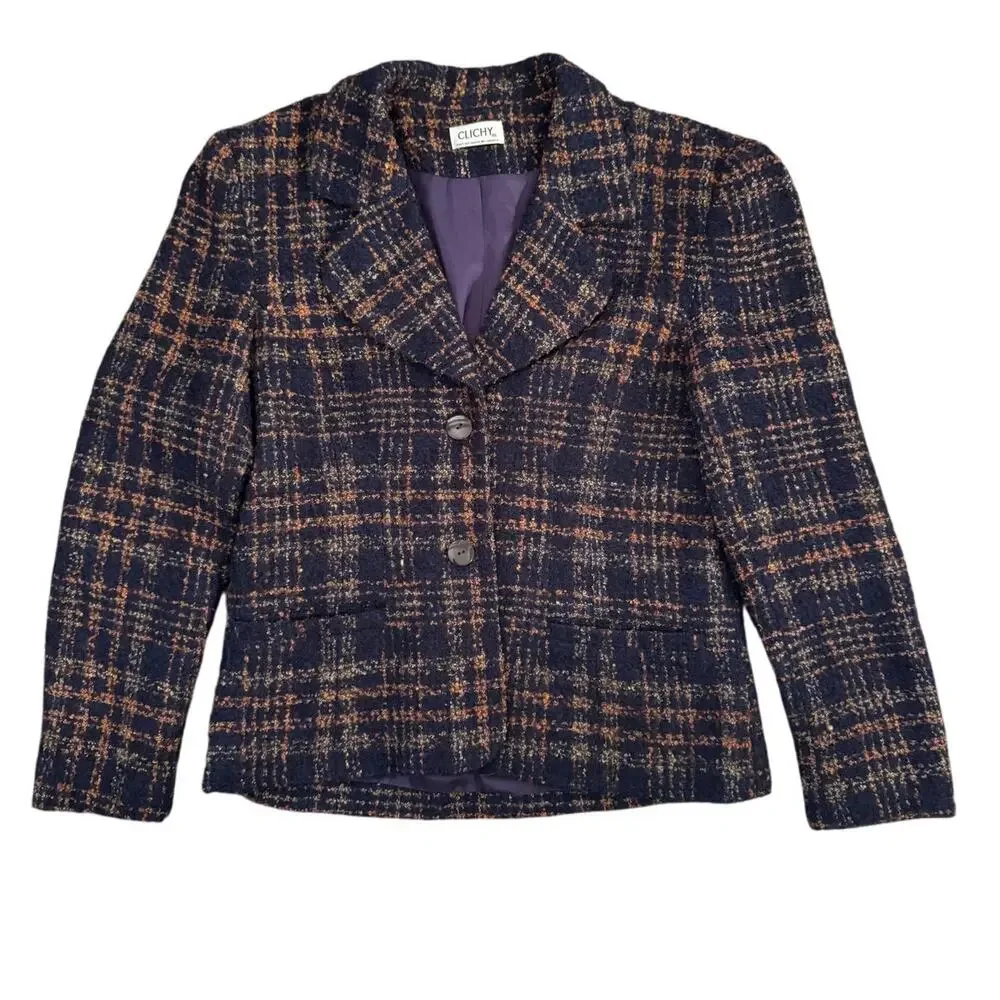 CLICHY Canada Wool Blend Blazer Jacket Officewear 8 - Picture 1 of 4
